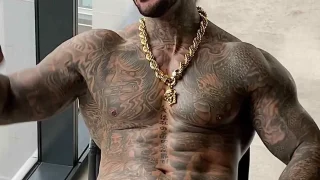 Hot Muslim guy covered in tattoos playing with his cock