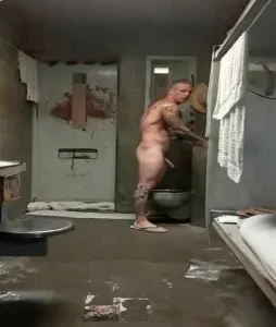 Prisoner jerking off in his cell