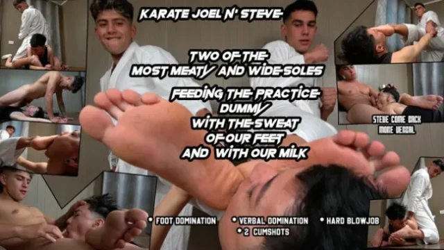 Karate Joel And Steve, Wide Masculine Soles And Dick Feeding The Practice Dummy