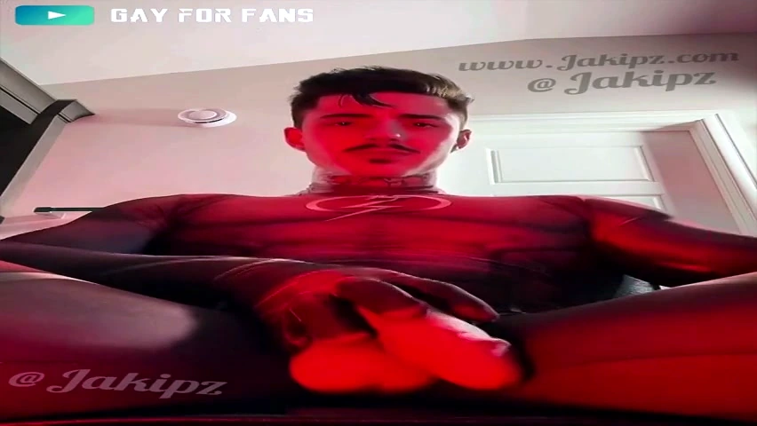 Jerking my big dick and cumming while wearing my Flash costume – Jake Andrich (Jakipz)